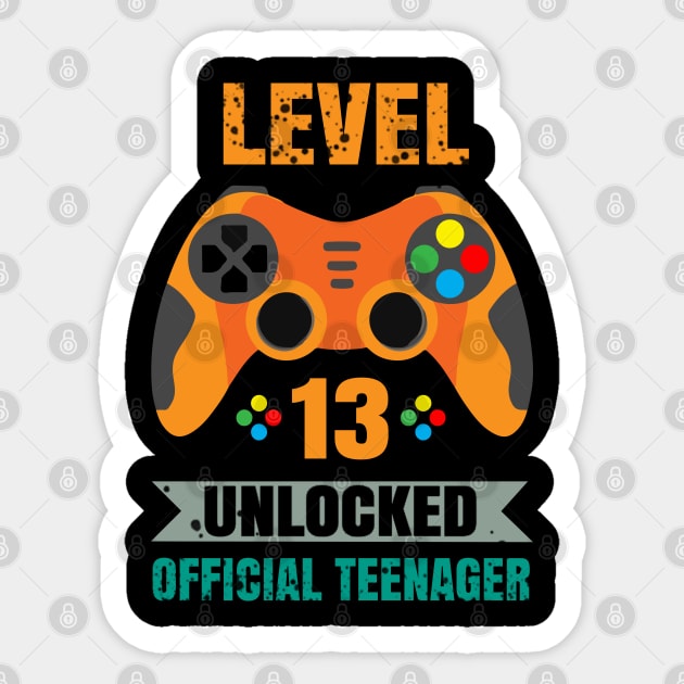 Official Teenager 13th Birthday Gift Level 13 Unlocked Sticker by chouayb